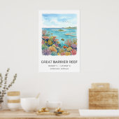 Riff-Wasserfarben-Kunst Corallen und Poster (Küche)