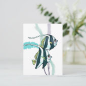 Riffbarsch, gestreifter Fisch Unterwasser Postkarte (Stehend Vorderseite)