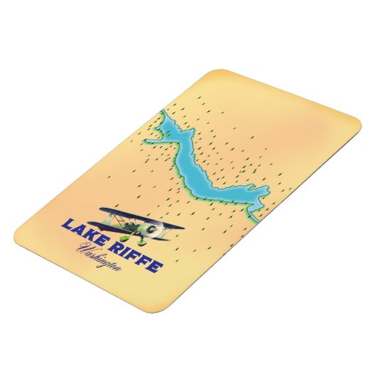 Riffe Lake Washington Karte Magnet (Linke Seite)