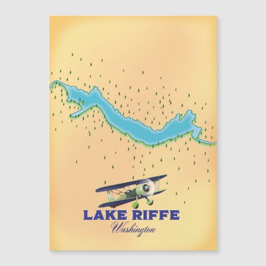 Riffe Lake Washington Map Magnetkarte (Vorderseite)