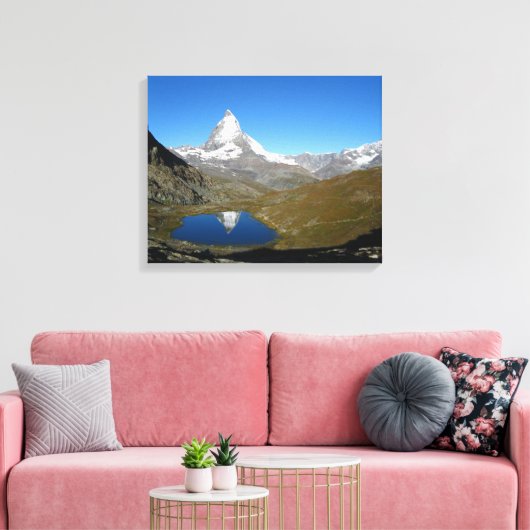 Riffelsee Matterhorn Reflection Leinwanddruck (Insitu (Wohnzimmer))