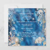 Riffinsel Seepferd Qualle Aquarell Ozean Einladung (Rückseite)