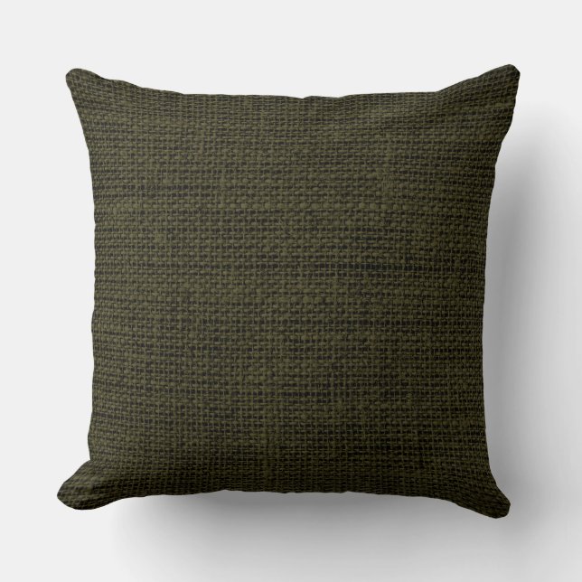 Rifgrün Burlap Rustikale Linen Kissen (Vorderseite)
