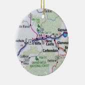 Rifle Colorado Karte Keramik Ornament (Rechts)