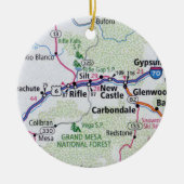 Rifle Colorado Karte Keramik Ornament (Vorne)