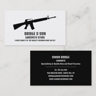Rifle Silhouette, Gunsmith, Gunstore Visitenkarte