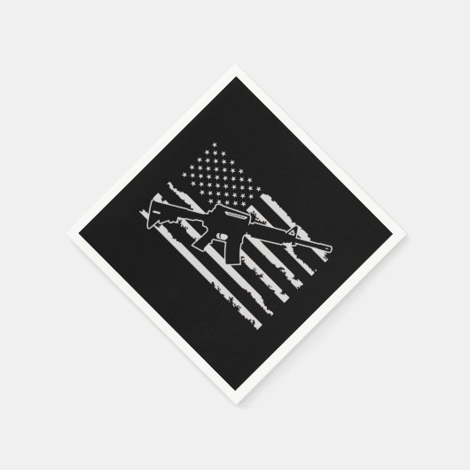 Rifle Weapon American Flag Serviette (Ecke)