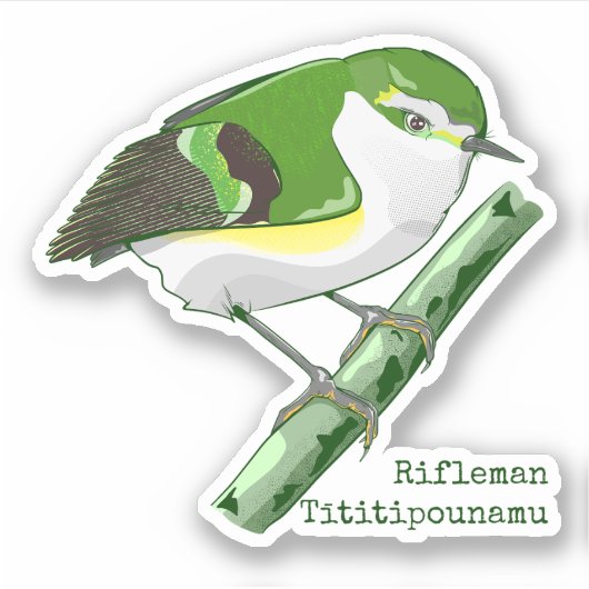 Rifleman tititiponamu NZ-Vogel Aufkleber (Vorderseite)