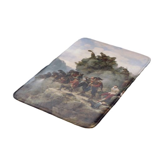 Riflemen verteidigen einen Bergpass (Karl Lessing) Badematte (Schrägansicht)