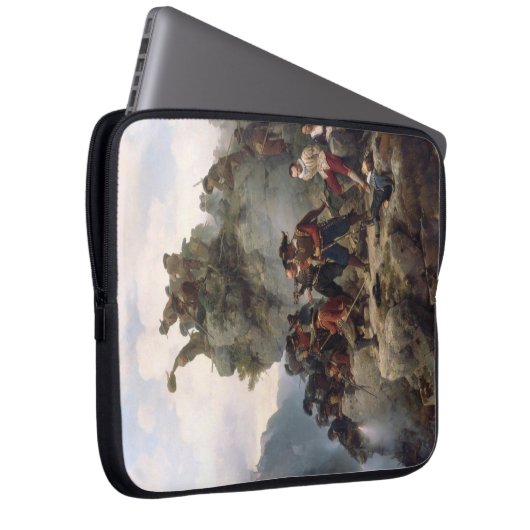 Riflemen verteidigen einen Bergpass (Karl Lessing) Laptopschutzhülle (Vorne Rechts)