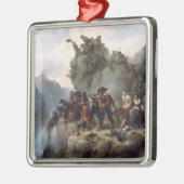 Riflemen verteidigen einen Bergpass (Karl Lessing) Ornament Aus Metall (Links)