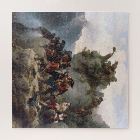Riflemen verteidigen einen Bergpass (Karl Lessing) Puzzle (Horizontal)
