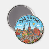 Riga Altstadt Lettland Magnet (Vorderseite/Rückseite)