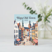 Riga Altstadt Lettland Postkarte (Stehend Vorderseite)