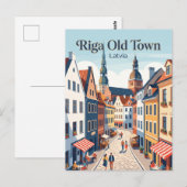 Riga Altstadt Lettland Postkarte (Vorne/Hinten)