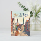 Riga Altstadt Lettland Postkarte (Stehend Vorderseite)