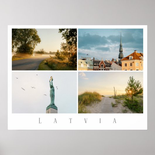 Riga and Latvia Travel Photo Collage Poster (Vorne)
