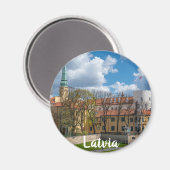 Riga Castle in Riga, Lettland Magnet (Vorderseite/Rückseite)