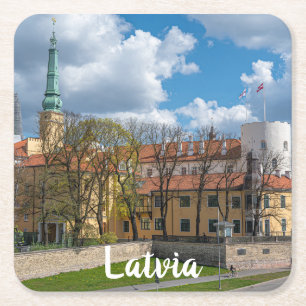 Riga Castle in Riga, Lettland Rechteckiger Pappuntersetzer