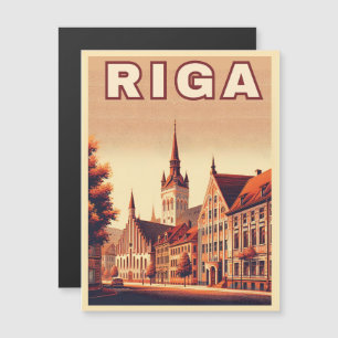 Riga City, Lettland baltische Kultur Vintage Gesch Magnetkarte