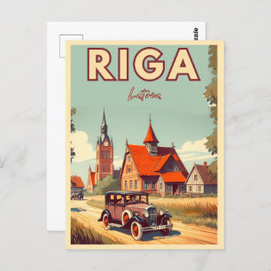 Riga City, Lettland baltische Kultur Vintage Gesch Postkarte