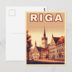 Riga City, Lettland baltische Kultur Vintage Gesch Postkarte
