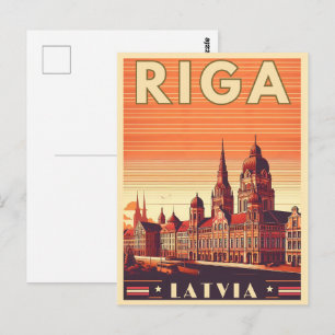 Riga City, Lettland baltische Kultur Vintage Gesch Postkarte