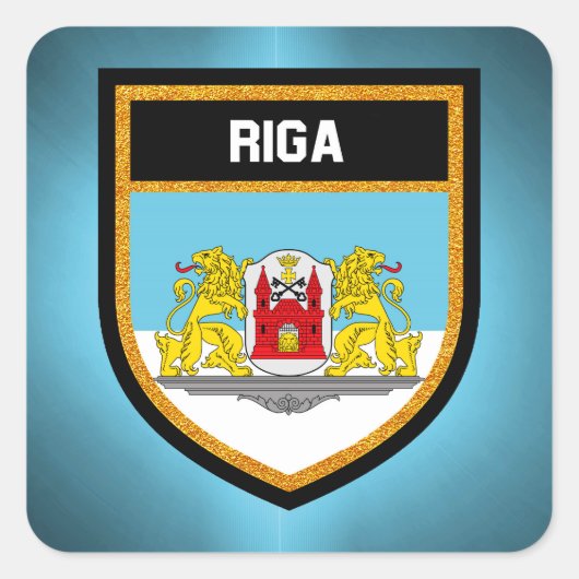 Riga Flag Quadratischer Aufkleber (Vorderseite)
