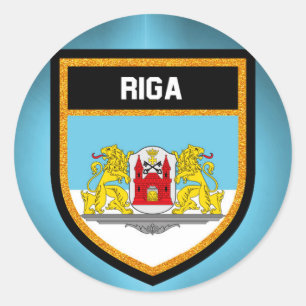 Riga Flag Runder Aufkleber