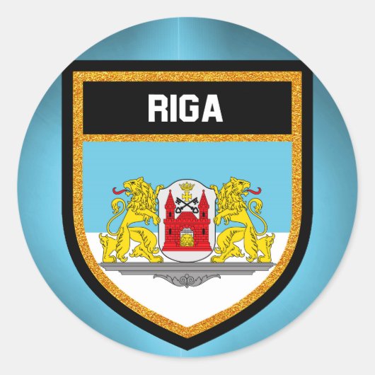 Riga Flag Runder Aufkleber (Vorderseite)