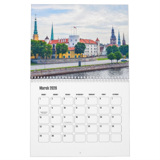 Riga-Latvia Calendar Kalender (Mär 2026)