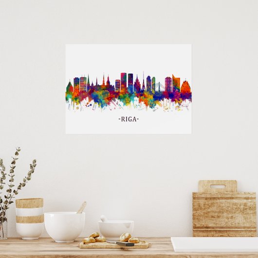 Riga Latvia Skyline Poster (Küche)