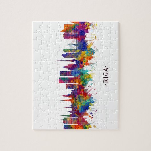 Riga Latvia Skyline Puzzle (Vertikal)