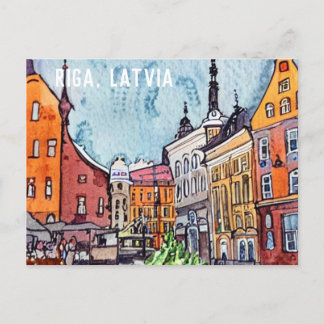 Riga Latvia Town Square Postkarte