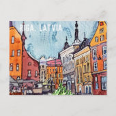 Riga Latvia Town Square Postkarte (Vorderseite)