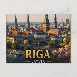 Riga Lettland Art Nouveau Stadt Reise ★ Postkarte