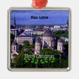 Riga, Lettland, Frohe Weihnachten, Ornament Aus Metall