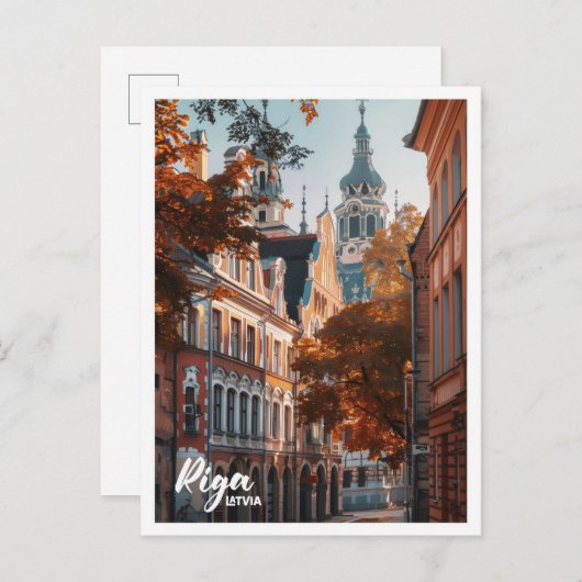 Riga Lettland Kunst, Dichtung und Musik Postkarte (Vorne/Hinten)