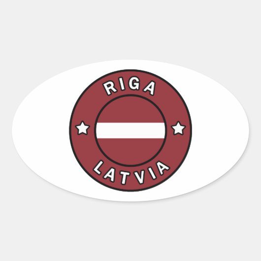 Riga Lettland Ovaler Aufkleber (Vorderseite)