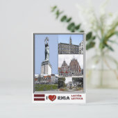 Riga Lettland - Riba City - Livu Platz - Postkarte (Stehend Vorderseite)