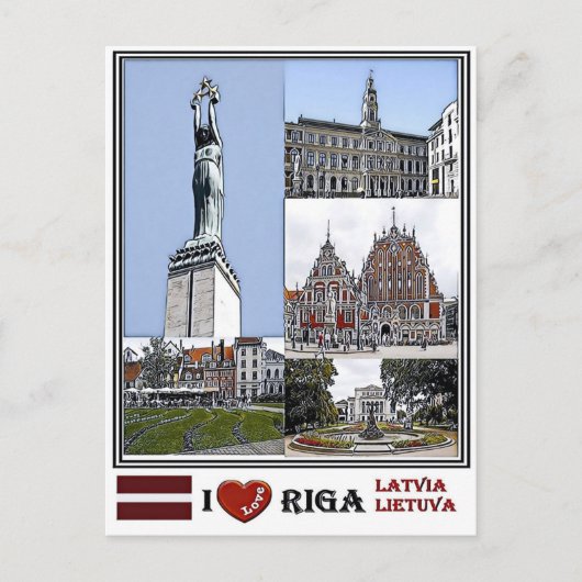 Riga Lettland - Riba City - Livu Platz - Postkarte (Vorderseite)