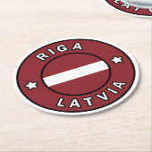 Riga Lettland Runder Pappuntersetzer (Angewinkelt)