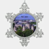 Riga, Lettland Schneeflocken Zinn-Ornament (Vorderseite)