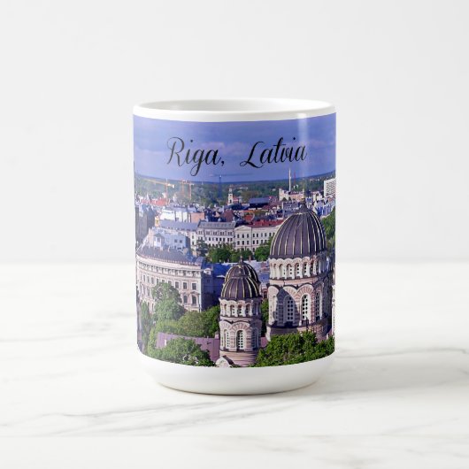 Riga, Lettland Stadtansicht Kaffeetasse (Mittel)