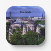 Riga, Lettland Stadtansicht Pappteller (Vorderseite)