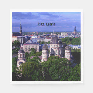 Riga, Lettland Stadtansicht Serviette
