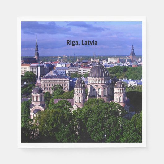 Riga, Lettland Stadtansicht Serviette (Vorderseite)