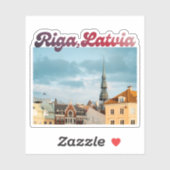 Riga Old Town photo, souvenir from Latvia Aufkleber (Blatt)