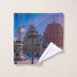 Riga Rathausplatz im Winter Canvas Print Waschlappen