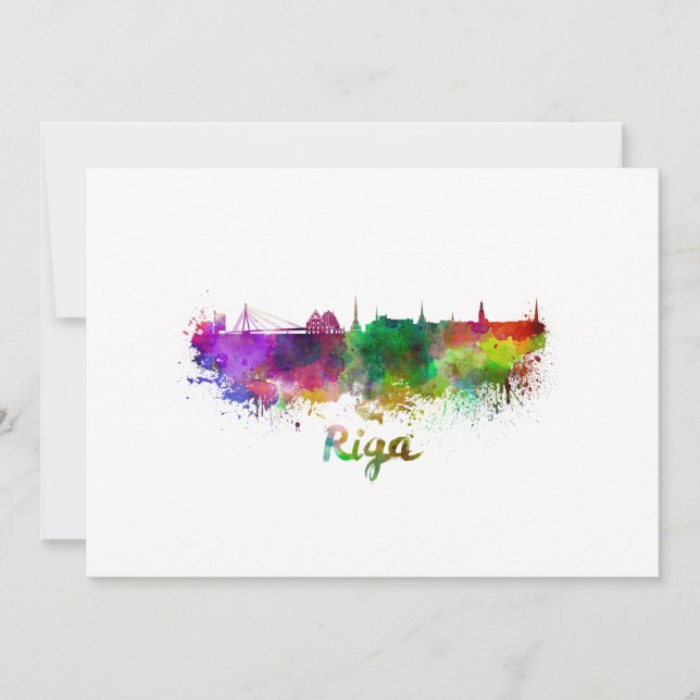 Riga skyline im Watercolor (Vorderseite)